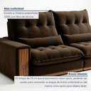 Ver imagem 6 de Sofá Retrátil e Reclinável 4 Lugares Ripado Veludo Santorini 250cm Marrom