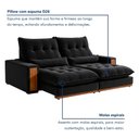 Ver imagem 6 de Sofá Retrátil e Reclinável 4 Lugares Ripado Veludo Santorini 250cm Preto