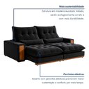 Ver mais imagens de Sofá Retrátil e Reclinável 4 Lugares Ripado Veludo Santorini 250cm Preto
