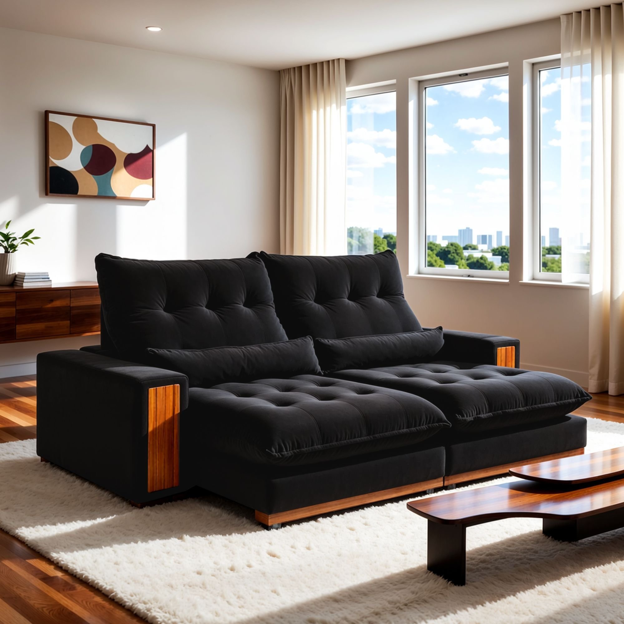 Sofá Retrátil e Reclinável 3 Lugares 250cm Santorini