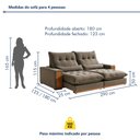 Ver imagem 3 de Sofá Retrátil e Reclinável 4 Lugares 290cm Santorini