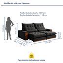 Ver imagem 3 de Sofá Retrátil e Reclinável 4 Lugares 290cm Santorini