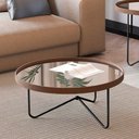 Ver imagem 2 de Mesa de Centro Alamanda Sala Espelhada com Pés Metálicos Castanho/preto