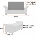 Ver imagem 4 de Puff Baú 140cm Charles Linho Nobre Bege - Sallar Home