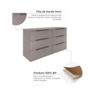 Ver mais imagens de Cômoda para Quarto 6 Gavetas 150cm Serena Marrom/Gianduia