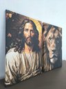 Ver imagem 5 de Conjunto Quadros Decorativos Leão Lindos Decoração Sala Quarto em Tecido Canvas
