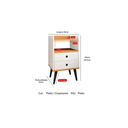 Ver imagem 3 de Mesa de Cabeceira Dream Pés Preto Decoração Quarto - Rpm:off/cinamomo
