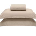 Ver imagem 3 de Jogo de Cama Solteiro King Malha Liso 2 Peças Image Bege