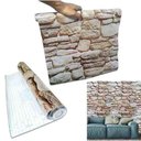 Ver imagem 1 de Kit Papel de Parede 6 Unid Pedra Marrom Claro Autoadesivo