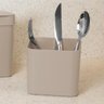 Kit Escorredor de Louça Prato Talheres Utensílios de Cozinha Bege - 5