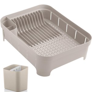 Kit Escorredor de Louça Prato Talheres Utensílios de Cozinha Bege