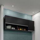 Ver imagem 3 de Armário Aéreo de Geladeira 2 Portas 150 Cm Fênix Preto
