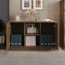 Ver imagem 4 de Balcão para Escritório 2 Portas Design Moderno Marrom/Carvalho