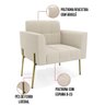 Poltrona Sala de Estar Pé de Ferro Dourado Elisa Bouclê D03 - D'rossi Cor Off White - 4