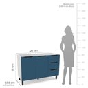Ver imagem 2 de Balcão para Pia 120 Cm 2 Portas 3 Gavetas Meena Branco Azul Politorno Móveis