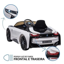 Carro Eletrico Infantil Bmw I8 Luz e Som 12v Branco - Importway - 4