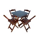 Ver imagem 1 de Jogo de Mesa Dobrável 70x70 com 4 Cadeiras de Madeira Ideal para Bar e Restaurante Imbuia