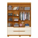 Ver imagem 4 de Guarda Roupa Infantil 4 Portas 4 Gavetas Circus Off White/Cinamomo