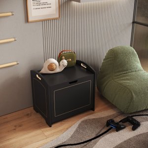Baú Davi Retrô com Divisória Interna 100% Mdf 15cm Bp – 55cm X 51cm X 40cm Lxaxp