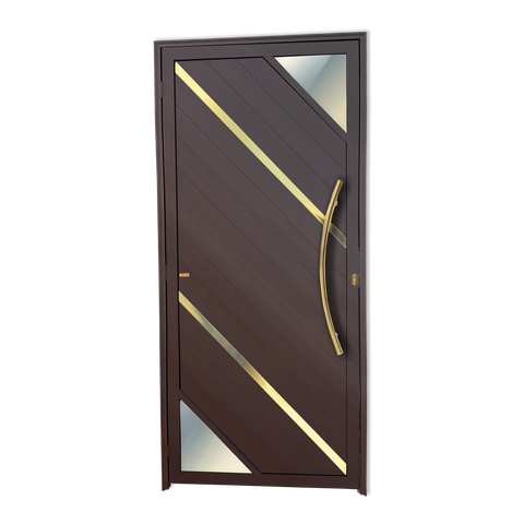 Porta Lambril Oasis c/Puxador D. Super Marrom Corten Dourado 100 Brimak
