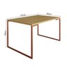 Mesa de Jantar Industrial Canela Manchester com Base Cobre - 3