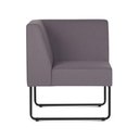 Ver imagem 1 de Poltrona Modular Pix com Braco Individual Assento Courino Cinza Escuro Base Aco Preto - 55340