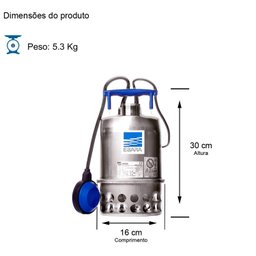 Bomba Submersível Best One Vox Ma 1/3 Cv Monofásico Motor Ebara Ip68 230v - 3