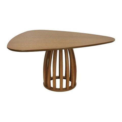 Mesa de Jantar Armonia Triangular MDF 156x153cm Amêndoa Decorise