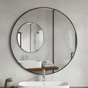 Ver imagem 1 de Espelho de Parede Redondo 80 Cm Cristal Lapidado Decorativo:preto