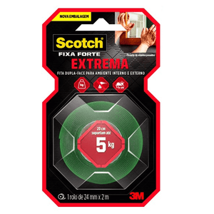 Fita Dupla Face Fixa Forte Extreme 24mmx2m 3m
