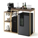 Ver imagem 2 de Aparador para Adega, Cervejeira, Frigobar com Cantinho do Café Alba Metal Dourado MDF Cacau Grann