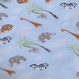 Enxoval de Bebe Kit de Berço Americano Cortina Algodão Menino Menina 9 Peças:safari Azul - 7