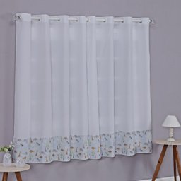 Enxoval de Bebe Kit de Berço Americano Cortina Algodão Menino Menina 9 Peças:safari Azul - 6