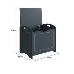 Baú Davi Retrô com Divisória Interna 100% Mdf 15cm Bp – 55cm X 51cm X 40cm Lxaxp - 8