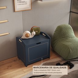 Baú Davi Retrô com Divisória Interna 100% Mdf 15cm Bp – 55cm X 51cm X 40cm Lxaxp - 5