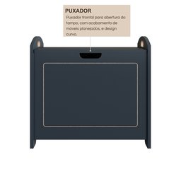 Baú Davi Retrô com Divisória Interna 100% Mdf 15cm Bp – 55cm X 51cm X 40cm Lxaxp - 6