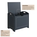 Ver imagem 7 de Baú Davi Retrô com Divisória Interna 100% Mdf 15cm Bp – 55cm X 51cm X 40cm Lxaxp