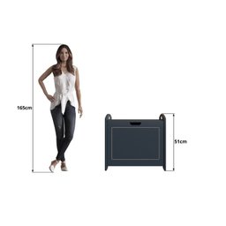 Baú Davi Retrô com Divisória Interna 100% Mdf 15cm Bp – 55cm X 51cm X 40cm Lxaxp - 7