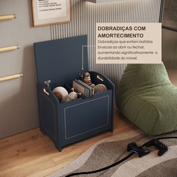Baú Davi Retrô com Divisória Interna 100% Mdf 15cm Bp – 55cm X 51cm X 40cm Lxaxp - 8