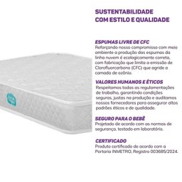 Colchão para Berço Nuvem Impermeável D18 70 X 130 X 12cm Casatema - 5