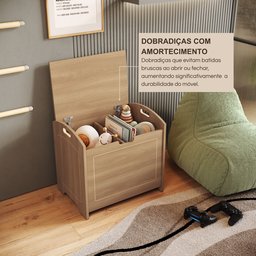 Baú Davi Retrô com Divisória Interna 100% Mdf 15cm Bp – 55cm X 51cm X 40cm Lxaxp - 6