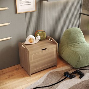 Baú Davi Retrô com Divisória Interna 100% Mdf 15cm Bp – 55cm X 51cm X 40cm Lxaxp