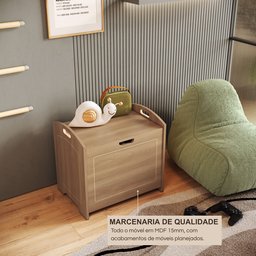 Baú Davi Retrô com Divisória Interna 100% Mdf 15cm Bp – 55cm X 51cm X 40cm Lxaxp - 4