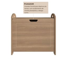 Baú Davi Retrô com Divisória Interna 100% Mdf 15cm Bp – 55cm X 51cm X 40cm Lxaxp - 7