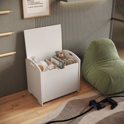 Baú Davi Retrô com Divisória Interna 100% Mdf 15cm Bp – 55cm X 51cm X 40cm Lxaxp - 5