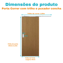 Ver imagem 3 de Porta Imbuia 80 C/ Trilho Prata Puxador Concha