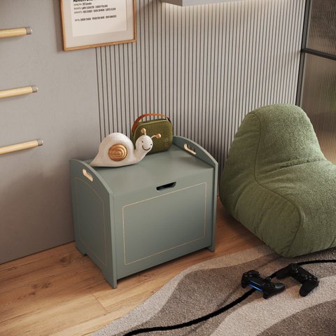 Baú Davi Retrô com Divisória Interna 100% Mdf 15cm Bp – 55cm X 51cm X 40cm Lxaxp