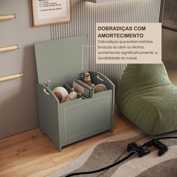Baú Davi Retrô com Divisória Interna 100% Mdf 15cm Bp – 55cm X 51cm X 40cm Lxaxp - 6