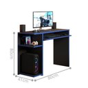 Ver imagem 2 de Mesa Gamer Retangular Network sem Gavetas MDP 80cm Azul Casah