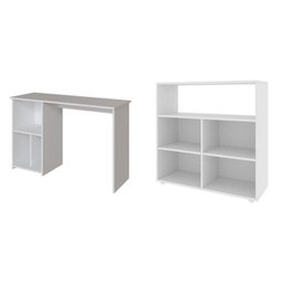 Kit 3 Peças com Mesa Escrivaninha, Nichos Veneta e Estante Multiuso 5 Nichos Cairo - 2